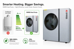 Pompe à chaleur air-eau R290 A+++ ErP 75°C haute température pour chauffage et refroidissement DHW avec WiFi - Product Image 5