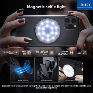 Luz <span class=keywords><strong>de</strong></span> Relleno Magnética Newell para iPhone 17/16 - Iluminación Suave Portátil para Transmisiones en Vivo y Fotografía, Clip Universal, Potencia <span class=keywords><strong>de</strong></span> 1W/1.5W - Product Image 3