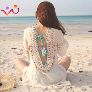 Paréo Crochet Bikini Cover up <span class=keywords><strong>Tunique</strong></span> Tops Femmes Sexy Dos Nu Robe <span class=keywords><strong>De</strong></span> <span class=keywords><strong>Plage</strong></span> Boho Beachwear Tricoté Solide Maillot <span class=keywords><strong>De</strong></span> Bain <span class=keywords><strong>Plage</strong></span> Cover up - Product Image 1