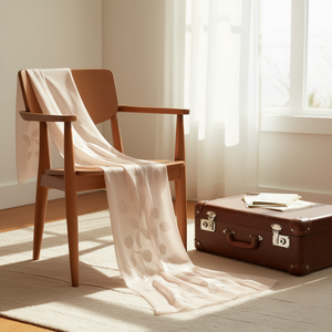 Sciarpa Lunga e Sottile 70x180cm con Ricamo di Foglie e Perle, Nappine Staccabili, Sciarpe in Seta - Product Image 2