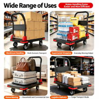 Chariot à plateforme pliable pour entrepôt et logistique, chariot à main portable pour usage domestique et commercial