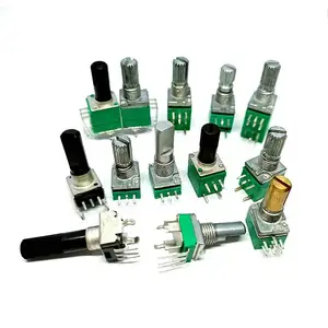 Potenciómetro de audio mezclador WH148, potenciómetro de interruptor de resistencia ajustable estéreo, potenciómetro rotativo de atenuación de luz LED