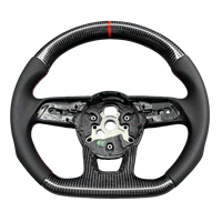 Volant sport en fibre de carbone pour modèles Audi A3/A4/A5/A7/RS équipé de boutons et de palettes de changement de vitesse