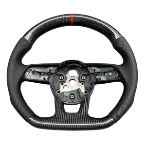 Volante Deportivo de Fibra de Carbono para Modelos <span class=keywords><strong>Audi</strong></span> A3/A4/A5/A7/RS Equipado con Botones y Levas de Cambio - Product Image 1