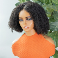 Perruque ISEE Upgrade 7X5 Lace Prête à Porter Sans Colle Cheveux Humains Afro Crépus Bouclés Pré-Coupés 13X4 HD Full Lace Front pour Femmes