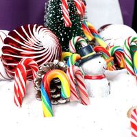 Factory Direct Christmas Cartoon Candy Lollipop Box-Hard Sweet Coated Fruity Gummy Glucose Canes