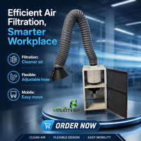 Purificateur de fumée de soudage portable à double bras avec bras d'aspiration, adapté aux ateliers de soudage secondaire et de soudage à l'arc à l'argon