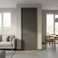 Muestra Gratuita Disponible, Panel de Puerta Interior de PVC de Alta Calidad, Marco de Puerta de Madera Moderno para Habitaciones, Uso en Hospitales y Hoteles, Insonorizado