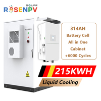 Armoire de stockage d'énergie Rosen 100KW 215kWh 300kWh 500kWh, système solaire à batterie lithium haute tension ESS