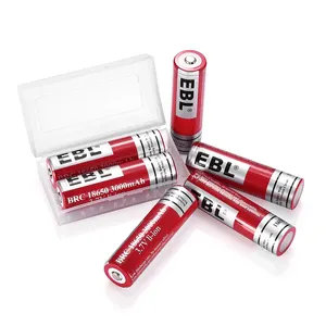 Batterie al litio EBL 18650 3.7v 3000mAh batteria ricaricabile al litio