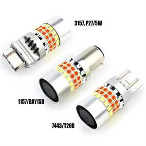 Bombilla LED Canbus T25 3157 1157 7443 de Doble Color <span class=keywords><strong>Blanco</strong></span> Ámbar T20 S25 3157 T20 7443 1157 BAY15D, Luz de Giro Intermitente DRL - Product Image 1