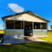 Bâtiment d'entrepôt modulaire préfabriqué à ossature légère en acier, panneaux sandwich, porte coulissante, conception personnalisée, style moderne, garantie 5 ans