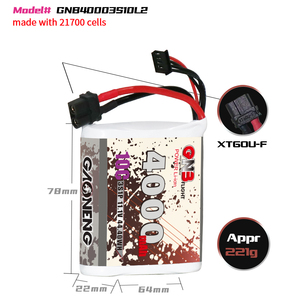 Batería de Iones de Litio GNB GAONENG 3S 4000mAh 11.1V 10C XT60 Hecha con Celdas 21700 para Modelo Sonic de Largo Alcance, Baby AR Wing Pro - Product Image 3