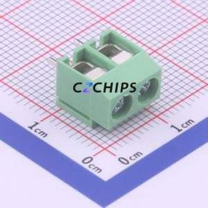 WJ126V-5.0-2P Screw Terminal Block Through hole Component (THT),P=5mm Connector 1x2P 5mm Green Through Hole - Product Image 1