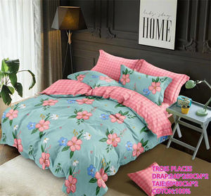 Bộ ga trải giường <span class=keywords><strong>cotton</strong></span> cao cấp TROIS PLACES <span class=keywords><strong>SET</strong></span> họa tiết hoa, gồm 2 ga trải giường và 2 vỏ gối, chất liệu mát mẻ & dùng một lần, gấp gọn được, 200TC - Product Image 3