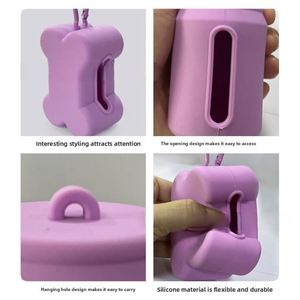 Portable Silicone Pet Waste Bag Dispenser Outdoor <b>Dog</b> Walking Poop Bag <b>Storage</b> <b>Box</b> Promotional Pet Product - Product Image 4