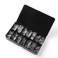 Vente en gros de 14 tailles d'ongles artificiels en gel souple transparent sculptés, pointes de stylet professionnelles, couverture complète pour manucure