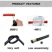 Câble en silicone rouge et noir pour batterie de voiture, câblage automobile, fils électriques 10AWG 8AWG 6AWG 4AWG 2AWG 18 16 14 12 10 8 6 4 AWG