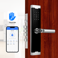 Cerradura de puerta inteligente Cerradura de huella digital con manija APP/Tarjetas IC/Códigos/Llaves/Cerradura de entrada sin llave electrónica biométrica Home Hotel Office