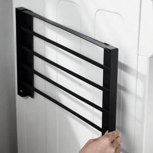 Étagère murale pliable en métal à double niveau pour serviettes, personnalisable, avec rangement latéral pour machine à laver, étagère magnétique pour la maison et l'hôtel - Product Image 3