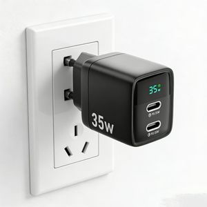 Chargeur mural USB-C PD 20W 35W à double port A+C, adaptateur de voyage et domestique US EU UK, charge GaN 30W, best-seller - Product Image 6