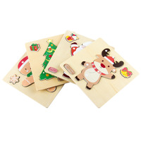 Puzzle en bois Montessori de Noël, planche à emboîter, Père Noël, coordination œil-main, jouet éducatif pour les enfants de 5 à 7 ans, unisexe