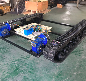 แชสซีรถตีนตะขาบยาง แชสซีรถตักขนาดเล็กแบบตีนตะขาบ ชิ้นส่วนเครื่องจักรก่อสร้างแบบตีนตะขาบยาง มอเตอร์หุ่นยนต์ แชสซีแท่นหุ่นยนต์ - Product Image 2