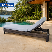 Chaise longue d'extérieur réglable en aluminium de luxe, design moderne, écologique, construction durable, finition résistante aux UV, pour hôtel et villa