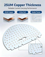 Fabricant de circuits imprimés personnalisés OEM ODM, MCPCB carré en aluminium LED, 1,6 mm 35 μm cuivre ENIG