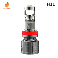 T8 H4 6500K Ventilateur de refroidissement silencieux à grande vitesse Lentilles Bi Focus Lumière de projecteur LED pour voiture H11 Ampoules de phare LED