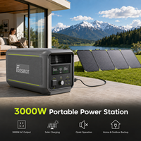 Station d'alimentation portable Fossibot F3000 2048Wh 3000W avec sortie AC, mode ECO prioritaire solaire, bouton réglable, lumière LED SOS 1W, poids léger