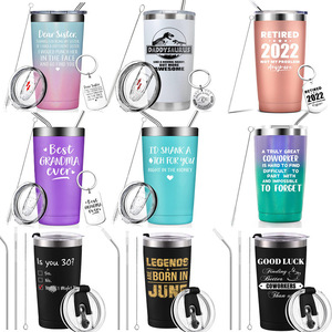 20oz Stainless Steel Tumbler 3D Sublimation Custom DIY Logo Travel Car <b>Cup</b> Multi-use Coffee Beer Mug Personalized Christmas Gift - Product Image 1
