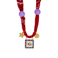 TikTok kalung syal sutra elegan untuk desain asli, kalung Choker manik-manik buatan tangan, liontin baja tahan karat bentuk kupu-kupu modis