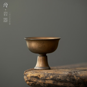 Tasse à thé en céramique émaillée dorée Shang Yanqi, en poterie rustique, pour le thé de l'après-midi, style rétro de luxe - Product Image 4