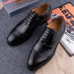 High Quality Men's Casual Dress <b>Shoes</b> New Model Engraved Oxford Style Lace-up Waterproof Breathable <b>Height</b> <b>Increasing</b> Autumn - Product Image 5