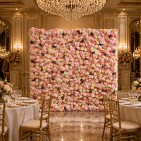 Mur floral de roses en soie blanches de luxe pour la décoration de Noël, de Thanksgiving et d'événements festifs