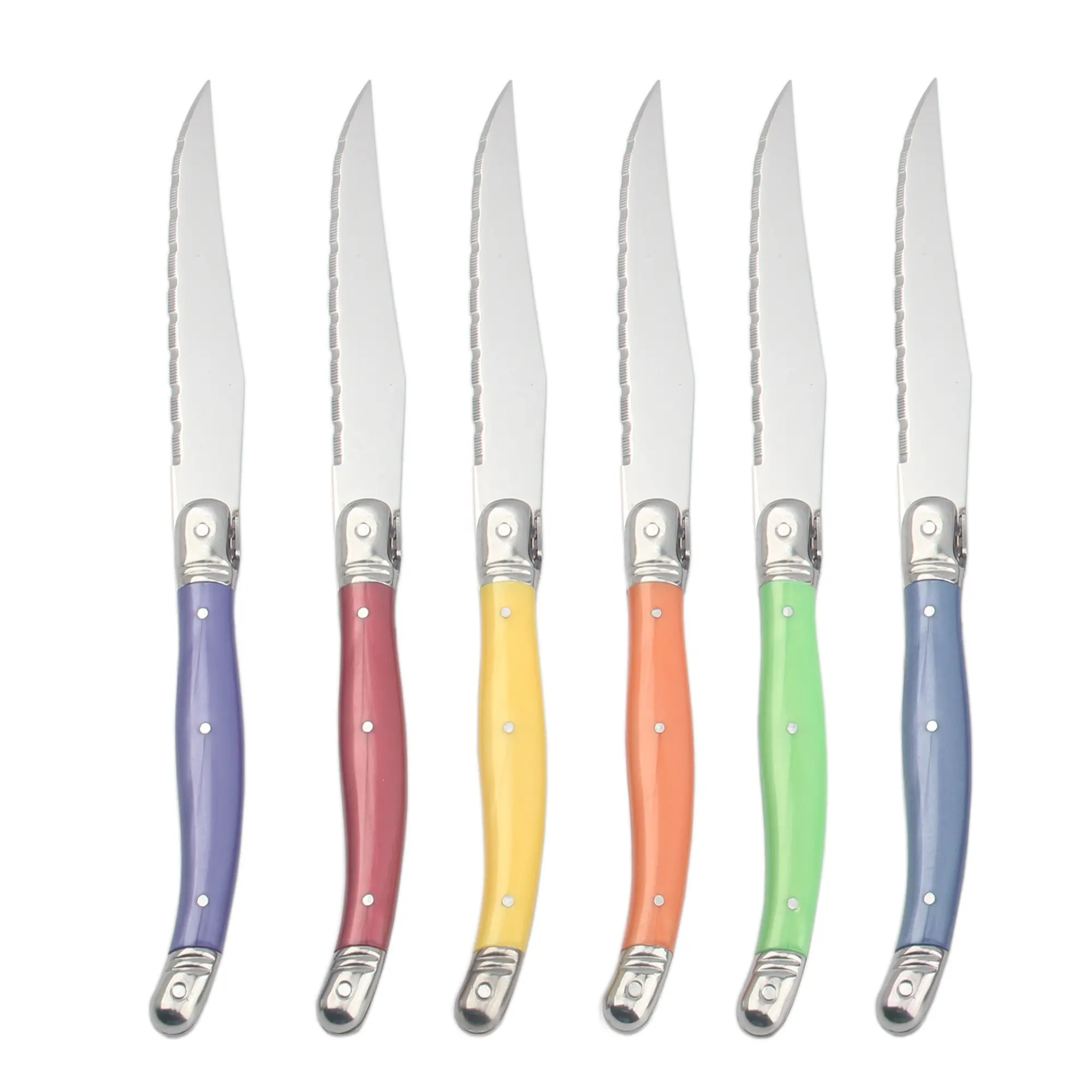 Fashion Multicolor Handle French Laguiole Decorate Bee Cutlery Steak Laguiole Knife Stainless Steel Colorful Steak Knife Set
