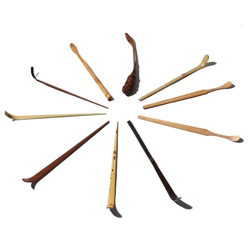Custom logo japanese traditional perfect long handle bamboo chashaku matcha tea spoon scoop