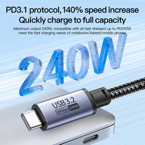 Mindpure环保USB 3.2 usb-c电缆8k 4K 40/20gbps数据传输PD 100W 20V 5A快速充电聚氯乙烯监控投影仪 - Product Image 4