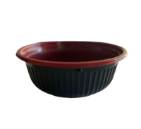 Bol Ebnencot 30oz Noir Rouge en Plastique PP Revêtu Léger pour Servir les Aliments Design Classique Utilisation en Fête H-B30 3H Corporation USA