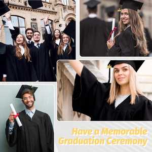 Venta al por mayor túnica de graduación negra mate 2025 borla estola cordón de honor Escuela Secundaria soltero vestido negro vestido universitario - Product Image 2