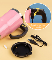 Tasse à agitation automatique personnalisée, gobelet portable en acier inoxydable, gobelet à eau réutilisable, mélange automatique, lait, café avec poignée avec couvercle