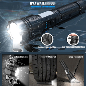 Đèn Pin <span class=keywords><strong>LED</strong></span> Chiến Thuật Hút Từ Tính 12000 Lumens Đèn Pin Thu Phóng Chống Nước Có Đầu Ra Sạc USB Công Việc Cắm Trại - Product Image 2