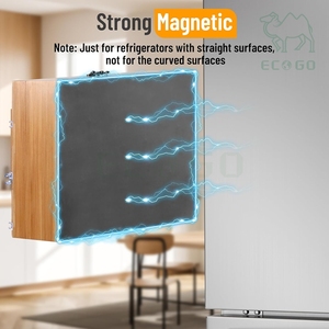 Support de rangement pour rouleaux de film alimentaire en plastique magnétique en bambou, distributeur de film alimentaire avec coupe-film - Product Image 4