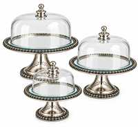 Support à gâteau décoratif en aluminium avec détails artisanaux complexes pour les tables festives, les mariages et la maison