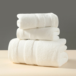 Ensemble de serviettes 100% Coton 32S : Serviette de bain 70*140cm + Serviette de toilette 75*35cm + Serviette de toilette pour les mains 35*35cm pour la salle de bain, la maison et l'hôtel - Product Image 5