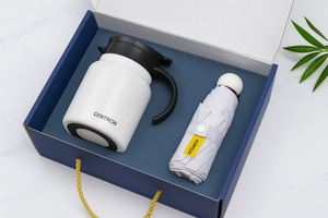 Coffret cadeau d'entreprise personnalisé avec tasse à thé isotherme et parapluie pour le marketing promotionnel, adapté aux acheteurs B2B - Product Image 3