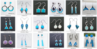 Boucles d'oreilles créoles en argent sterling 925 pour femme, avec opale bleue feu, bijoux tendance
