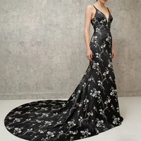 Tissu Jacquard à Motifs Sombre en Satin Linglan, Robe Formelle, Tissu de Créateur JSU-28056
