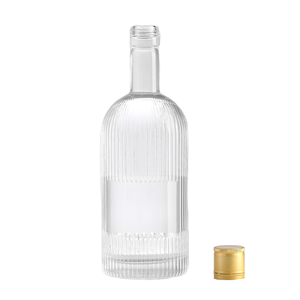 Bouteille en verre transparent de 375 ml, 500 ml, 750 ml, 1000 ml avec bouchon en liège pour gin, vodka, <span class=keywords><strong>calvados</strong></span>, <span class=keywords><strong>whisky</strong></span>, logo personnalisé, vente en gros - Product Image 4